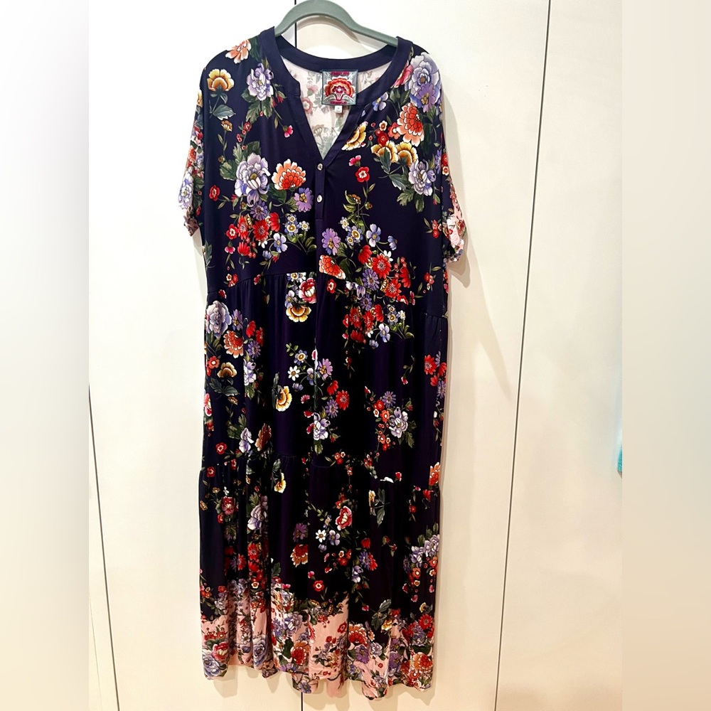 Feminine Johnny Was Multicolor 1X Floral Dress NWOT